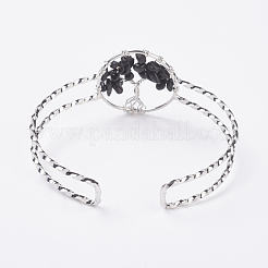 Браслеты из манжеты из природного камня из драгоценных камней&nbsp;BJEW-L624-B