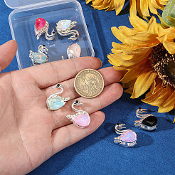 8 шт. 8-цветные бусины из сплава с микропаве из кубического циркония&nbsp;ALRI-CA0001-15