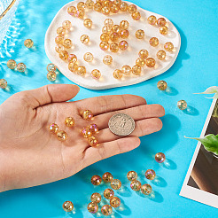 80 шт. полностью радужных стеклянных бусин с покрытием&nbsp;EGLA-TA0013-06