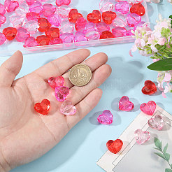 80шт 4 цвета прозрачные акриловые бусины&nbsp;TACR-CA0001-33