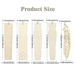 50 шт. 5 деревянных пустых досок для изготовления закладок&nbsp;WOOD-CJ0002-25