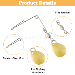 50 шт. 2-х цветный крючок из нержавеющей стали 304 HJEW-FH00023