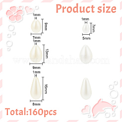 160шт 6 стиля стеклянные жемчужные бусины HY-AR0001-13