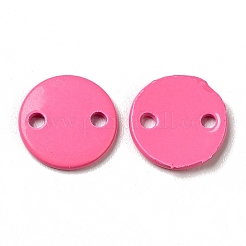 スプレー塗装された201ステンレススチールコネクタチャーム  フラットラウンド  ミックスカラー  8x1mm  穴：1.2mm&nbsp;STAS-G304-23