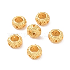 真鍮ロンデルヨーロピアンビーズ  大穴ビーズ  カドミウムフリー＆鉛フリー  ゴールドカラー  9.5x5mm  穴：5mm&nbsp;KK-A166-01G