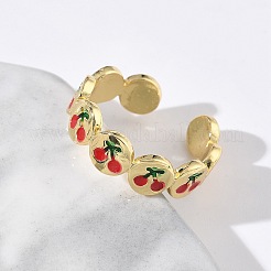 Латунные эмалевые регулируемые манжеты для женщин&nbsp;RJEW-G350-01D-G