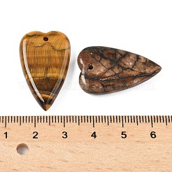 Подвески в форме сердца из смешанных натуральных и синтетических камней&nbsp;G-M454-04