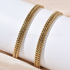 Женские ожерелья из цепочек пшеницы из нержавеющей стали 304 толщиной 6 мм&nbsp;NJEW-G193-03G