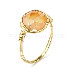 Плоские круглые кольца из натуральной красной яшмы&nbsp;RJEW-JR00827-01