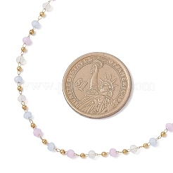 Ожерелья из стеклянных бусин ручной работы в форме граненых ронделей&nbsp;NJEW-JN05744-02