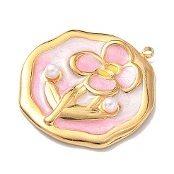 Подвески из нержавеющей стали 304 с эмалированным покрытием и имитацией жемчуга из АБС-пластика&nbsp;STAS-Z184-07G