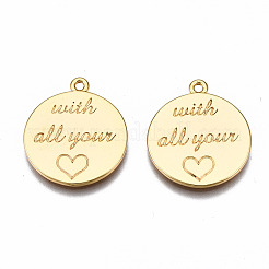 Латунные микропаве прозрачные подвески с фианитом KK-T063-77G-NF