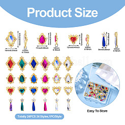 24шт 24 стиля кабошоны из сплава стекла&nbsp;MRMJ-TA0001-38