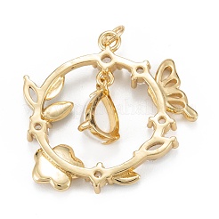 Подвески из прозрачного кубического циркония из латуни&nbsp;ZIRC-C024-20G