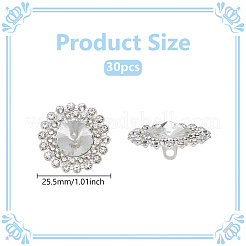 30 шт. пуговицы со стразами из сплава BUTT-MA0001-03