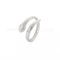 Кольцо-манжета из нержавеющей стали 304 с открытым плетением в виде змеи для женщин&nbsp;RJEW-S405-218P