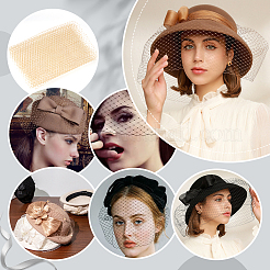 Сетка для свадебной фаты в виде птичьей клетки из полиэстера AJEW-WH0471-102B