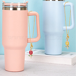 2 комплект подвесок из эмали в виде тюльпана AJEW-HY0001-56