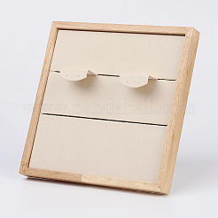 木製のピアスディスプレイ  フェイクスエードと  長方形  桃パフ  19x10x19cm&nbsp;EDIS-E024-05B