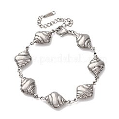 Браслеты из нержавеющей стали 304 в форме спиральных ракушек для женщин BJEW-L706-04P