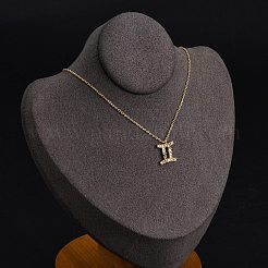 925 collar de cadena tipo cable con colgante de constelación de circonita cúbica de colores de plata esterlina para mujer&nbsp;STER-R009-01G-04
