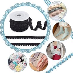 ナイロン弾性コード  ゆるいフラット  服飾材料  ブラック  12mm  約10.94ヤード（10m）/ロール&nbsp;EC-NB0001-06C