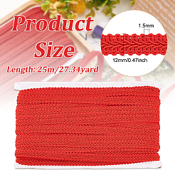 Кружевные ленты из полиэстера с многоножкой&nbsp;SRIB-WH0011-066A