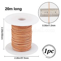 牛革コード  革のアクセサリーコード  ジュエリーDIY製版材料  チョコレート  1.4~1.6mm  20 M&nbsp;WL-GF0001-03A-02