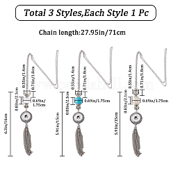 3 шт. 3 стиля сменных кнопок из сплава для изготовления ожерелья FIND-GF0004-96