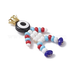 Подвески из стеклянных бусинок с краской для выпечки PALLOY-MZ00653-02