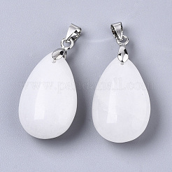 Natürliche weiße Jade Anhänger&nbsp;G-N0326-023F
