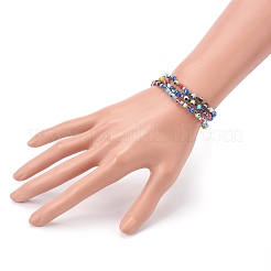 Красочные сглаз лэмпворк стрейч браслеты из бисера наборы&nbsp;BJEW-JB05931