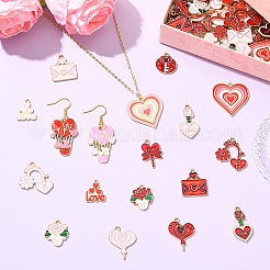 40 шт. 10 стиля подвески из сплава и эмали на тему Дня святого Валентина&nbsp;ENAM-YW0008-63A