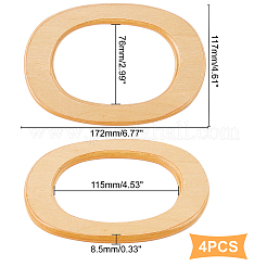 Anses de sac ovales en bois&nbsp;DIY-WH0185-40
