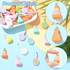 20 шт. подвески из непрозрачной смолы в спортивном стиле&nbsp;RESI-YW0002-14