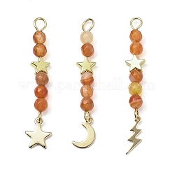 Подвески из натуральных смешанных камней с ограненными круглыми бусинами&nbsp;PALLOY-JF03604