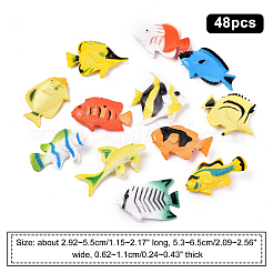 プラスチック人工熱帯魚のおもちゃ  海の動物のおもちゃの盛り合わせ  子供用  ミックスカラー  29.2~55x53~65x6.2~11mm&nbsp;AJEW-WH0021-19