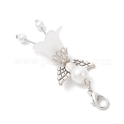 8 шт. 8-цветный матовый акрил и стеклянный жемчуг в виде цветка-ангела&nbsp;HJEW-JM03479