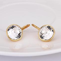 18KGP本金メッキスズ合金キュービックジルコニアフレンチフックピアス  透明  22x13mm&nbsp;EJEW-BB09658-G