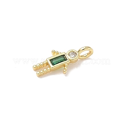 Pendentifs avec zircon cubiques à micro-pavés en laiton&nbsp;ZIRC-I356-17G-A09