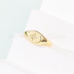 Латунные кольца-манжеты с микропаве и прозрачным цирконием для женщин RJEW-U048-01G