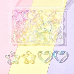 20шт 2 стиля УФ-покрытие прозрачные акриловые бусины OACR-FS0001-81