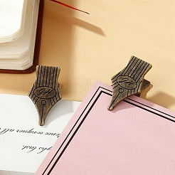ペン先形状の亜鉛合金クリップ1組  紙の文書用  学校事務用品  アンティークブロンズ  35.5x19x18mm&nbsp;AJEW-CP0011-07