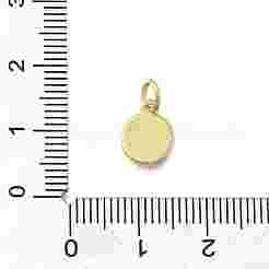 Плоские круглые подвески из латуни и натуральных ракушек KK-D431-025A-01G