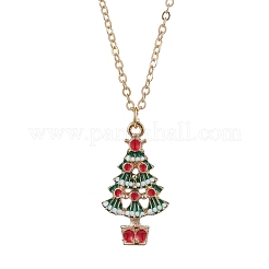 3 collier avec pendentif en alliage émaillé en forme de cloche de sapin de Noël pour femme&nbsp;NJEW-JN05130-02