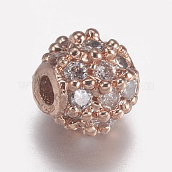 Латунные микро проложить кубического циркония бусы ZIRC-E143-17A-RG