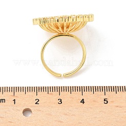 Латунные микропаве кубические цирконии регулируемые открытые манжеты кольца&nbsp;RJEW-V009-03G