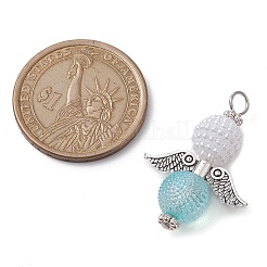 Подвеска из акрила с имитацией жемчуга и прозрачными акриловыми бусинами PALLOY-JF02620-01