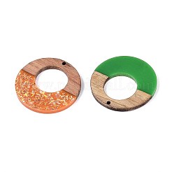 Подвески из непрозрачной смолы и орехового дерева RESI-T060-17M