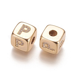 Латунные микро проложить кубического циркония бусы KK-K238-16G-P